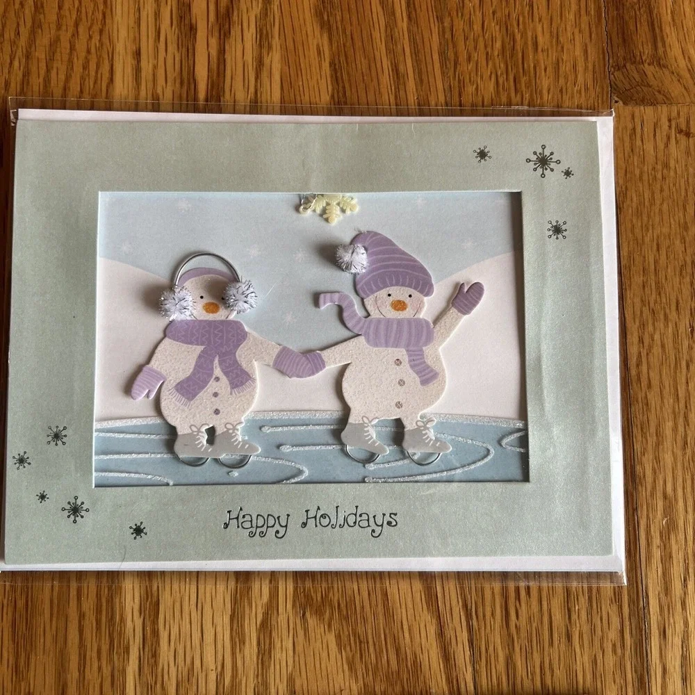 Burgoyne Fine Greeting Cards Holiday Christmas Card Sealed Santa Ornaments Snow‎